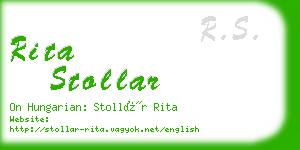 rita stollar business card